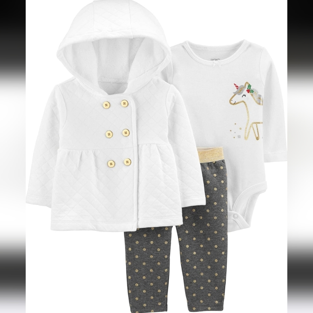 Carter's girls Cardigan, Onesie and Pant